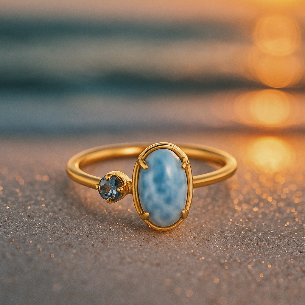 Celeste Wave – 925 Sterling Hopeasormus Topaasilla