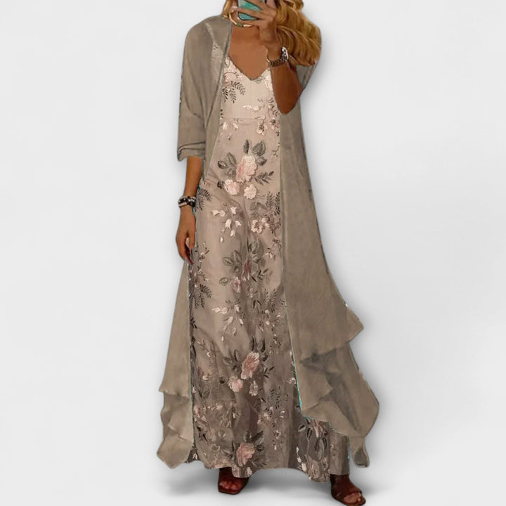 Bryleigh | Elegantti Maxi Mekko Kaksiosainen Setti