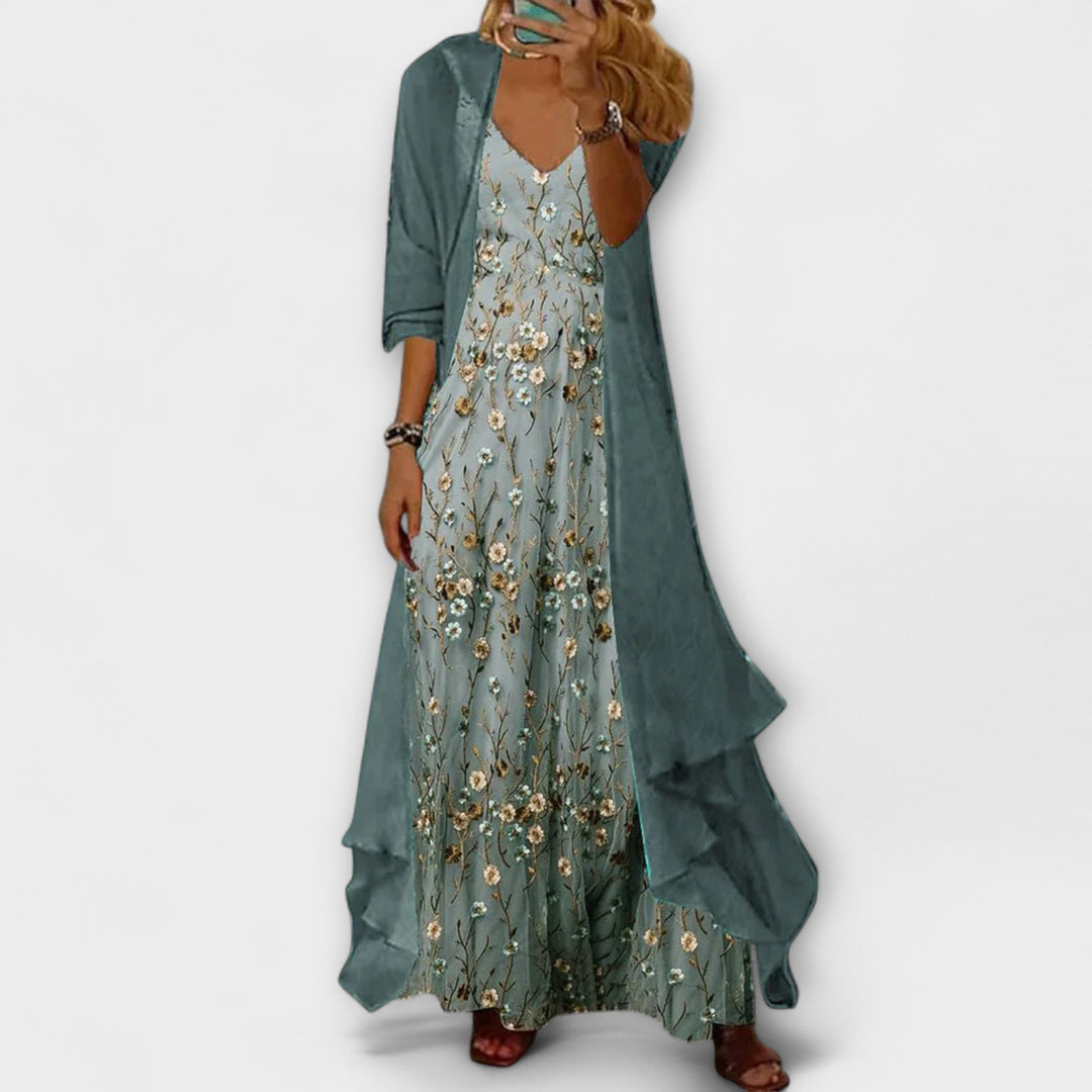 Bryleigh | Elegantti Maxi Mekko Kaksiosainen Setti