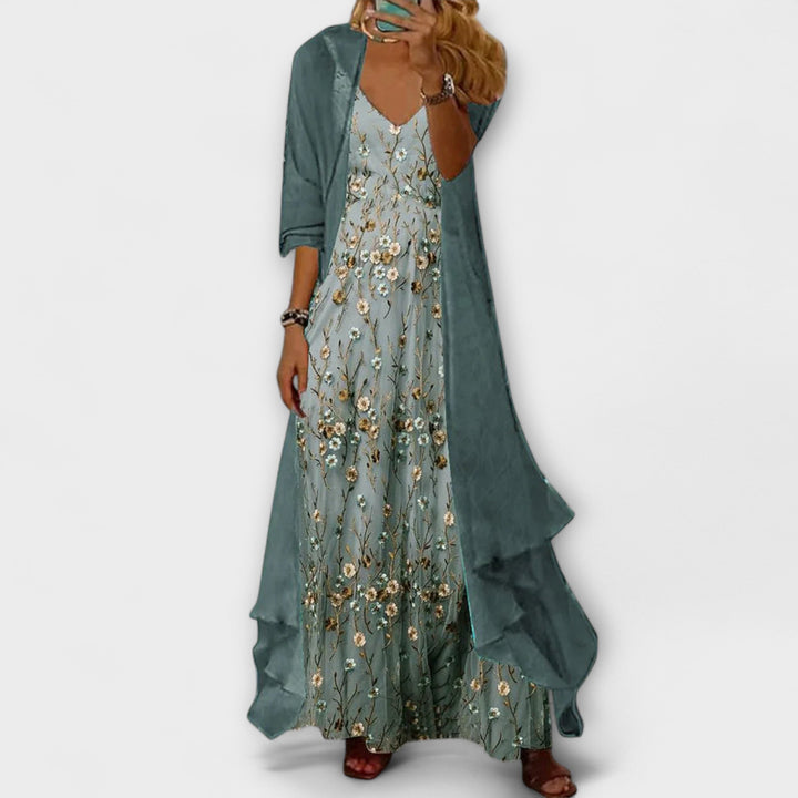 Bryleigh | Elegantti Maxi Mekko Kaksiosainen Setti