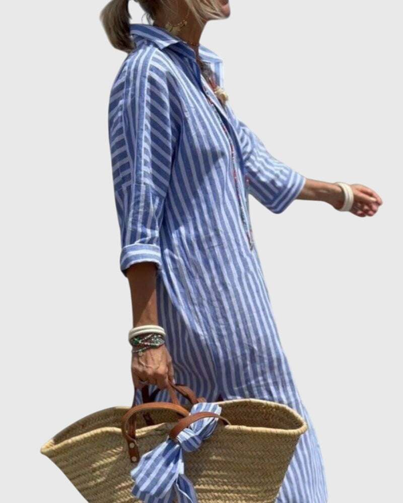 Elleen™ | Klassinen Raidallinen Mekko