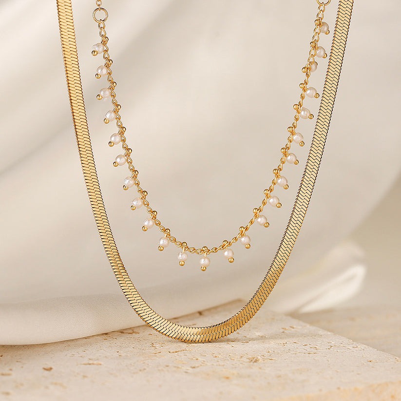 Marizanne | Luxe Käärme Choker & Helmi Korusetti 18K Kulta