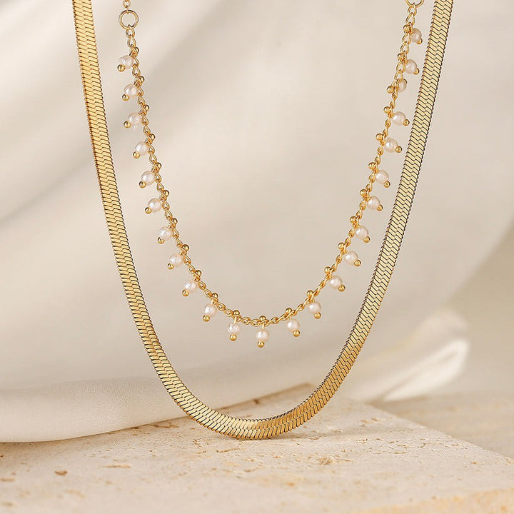 Marizanne | Luxe Käärme Choker & Helmi Korusetti 18K Kulta