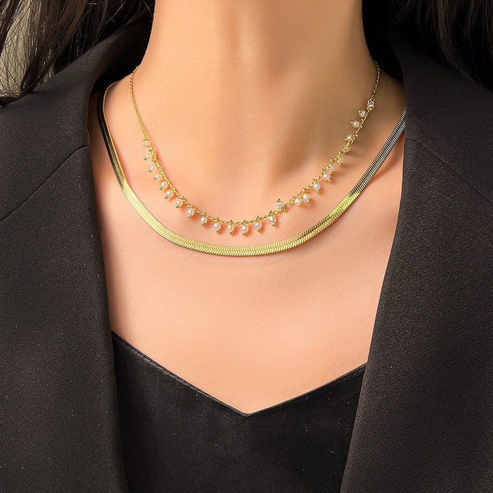 Marizanne | Luxe Käärme Choker & Helmi Korusetti 18K Kulta