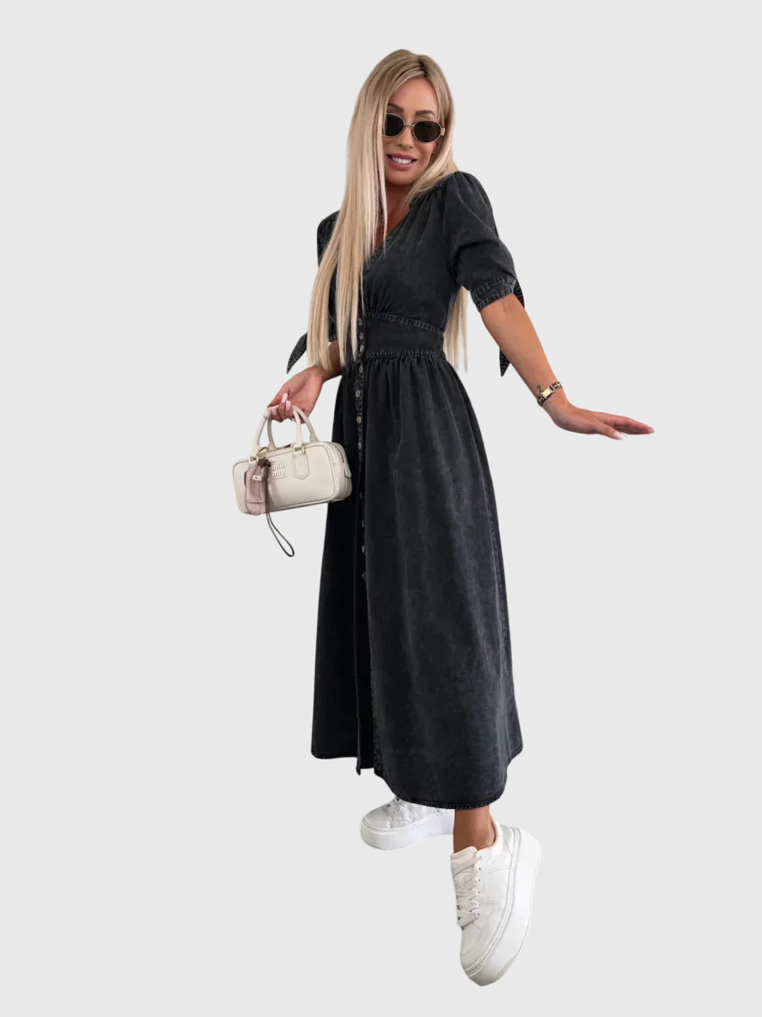 Sophhia™ | Elegantti Denim Mekko
