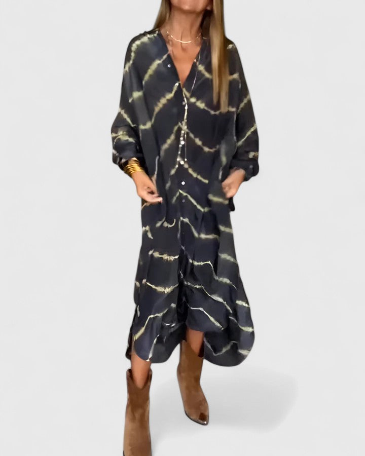 Ameliie™ | Elegantti Boho Raidallinen Maxi Mekko