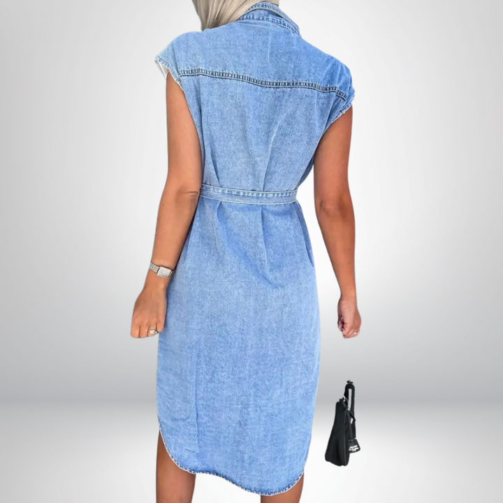 Hilde – Arkinen Tyylikäs Denimmekko