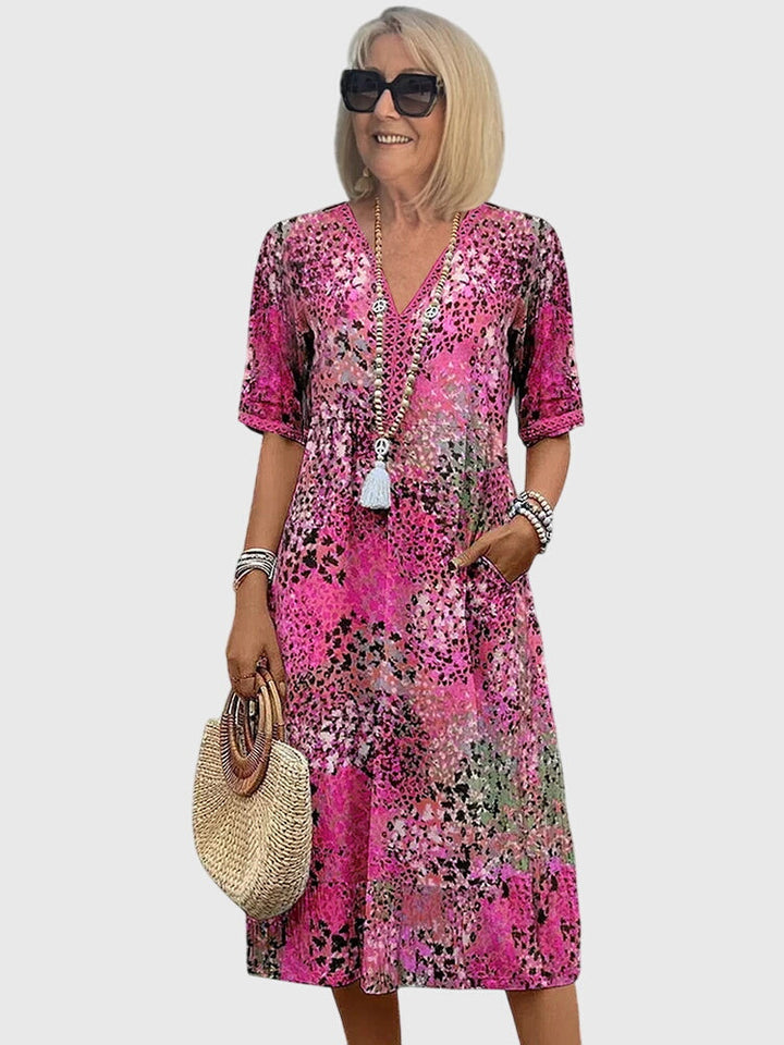 Bellaa | Elegantti Kukallinen Midi Mekko