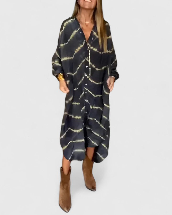Ameliie™ | Elegantti Boho Raidallinen Maxi Mekko