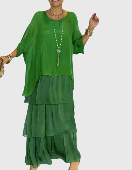 Susann™ | Pitkä ja Virtaava Elegantti Mekko