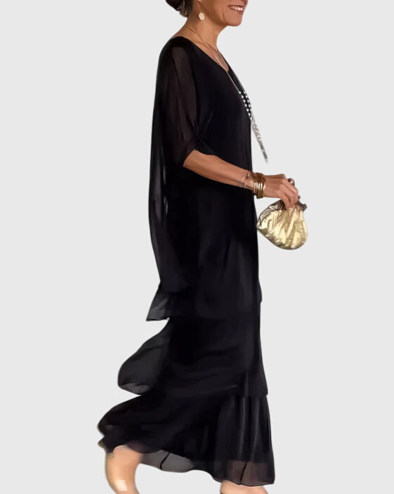 Susann™ | Pitkä ja Virtaava Elegantti Mekko