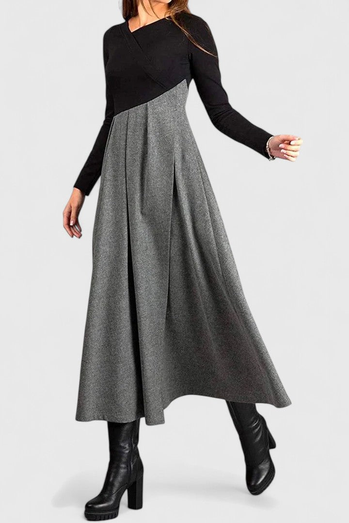 Janet | Tyylikäs Maxi Mekko Pitkillä Hihoilla