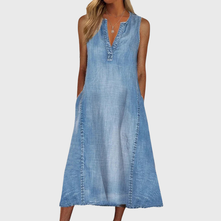 Beate – Denim Mukavuus-Mekko