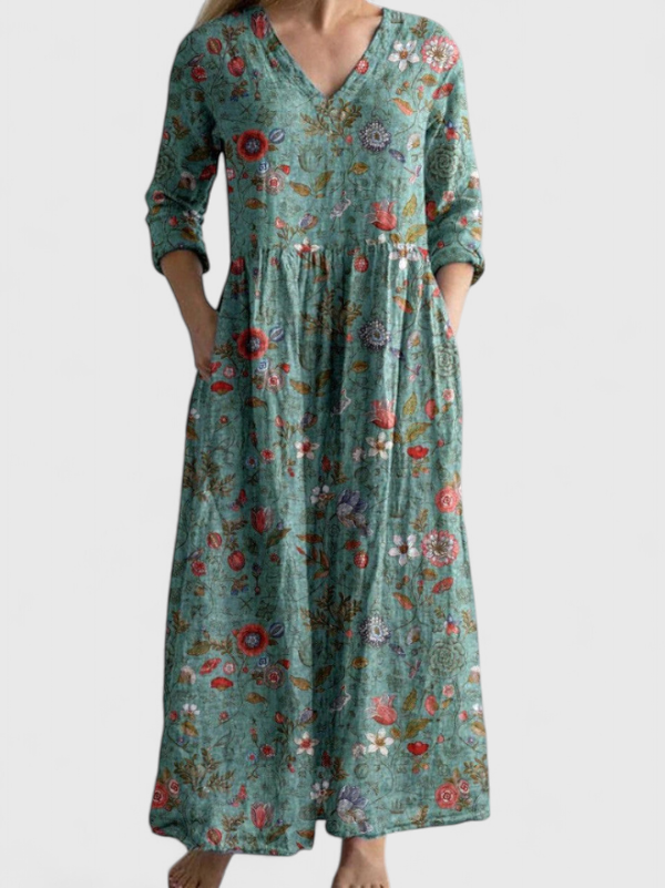 Ulla | Maxi mekko vintage kukkakuviolla