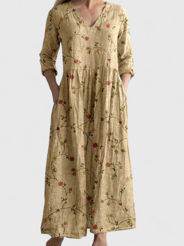 Ulla | Maxi mekko vintage kukkakuviolla