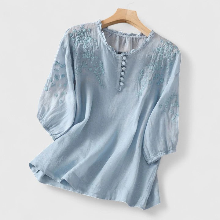 Vasilene | Elegantti Napitus-Front Bluse