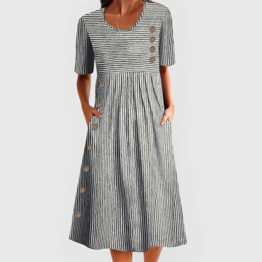 Wanda™ Raidallinen Midi Mekko