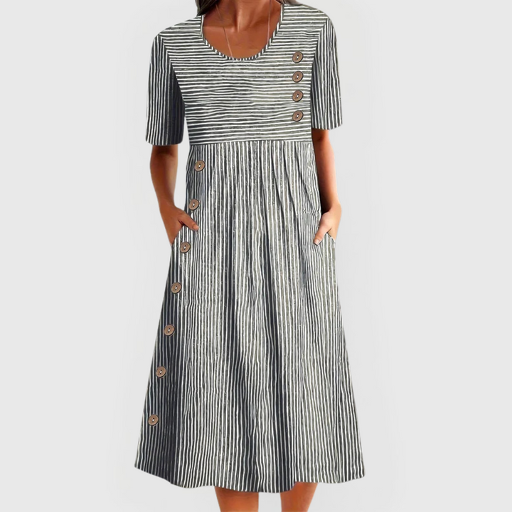 Wanda™ Raidallinen Midi Mekko