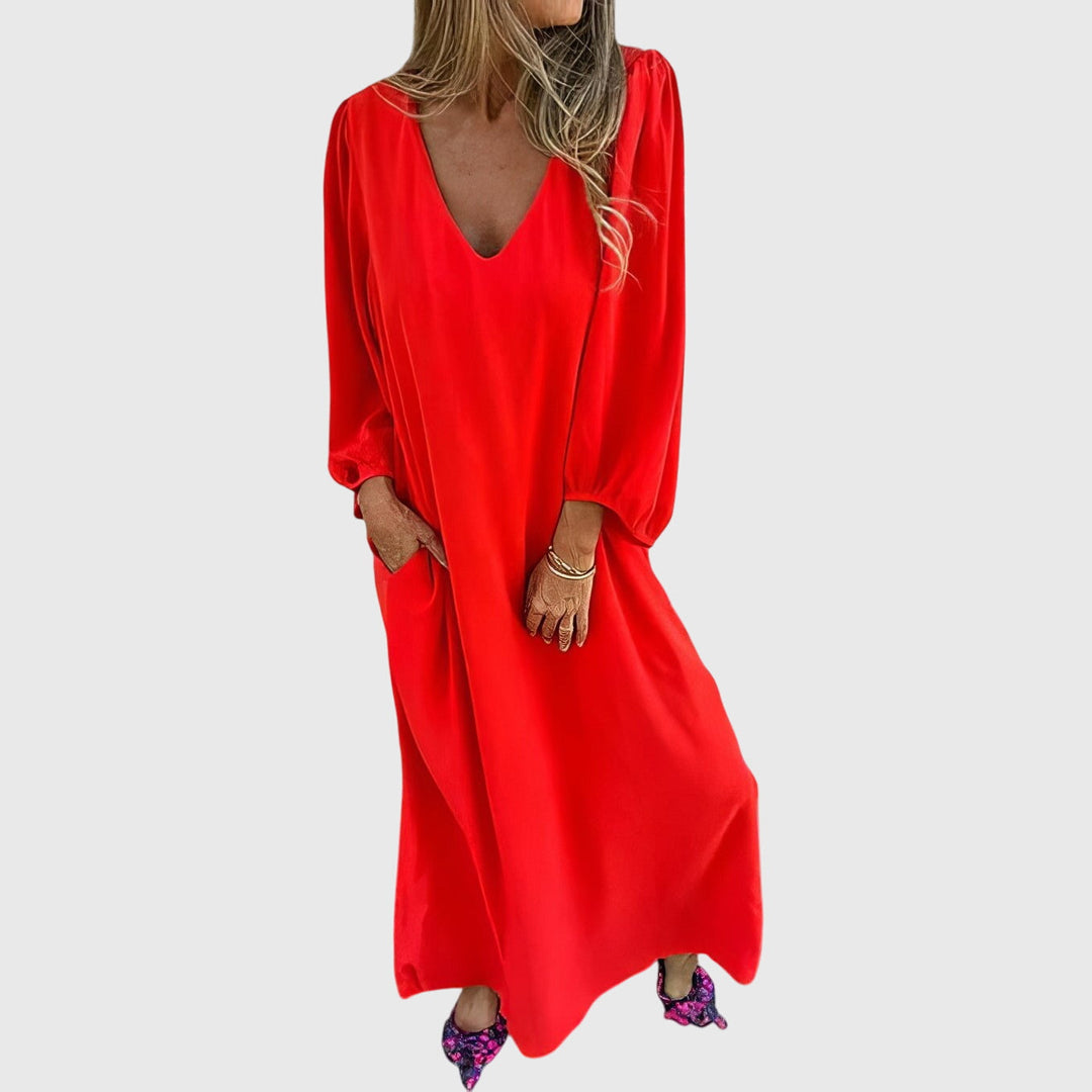 Caarol™ - Pitkä Boho Mekko Taskuilla