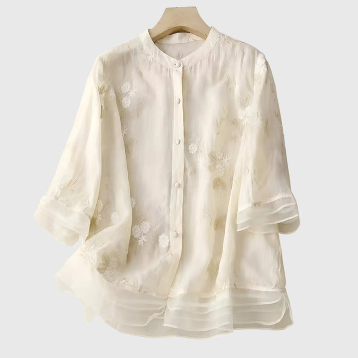Nellie™ | Elegantti Paita Brodeeratuilla Kukkilla