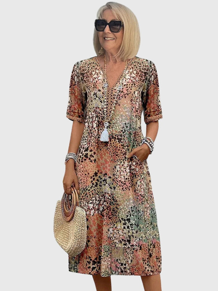 Bellaa | Elegantti Kukallinen Midi Mekko