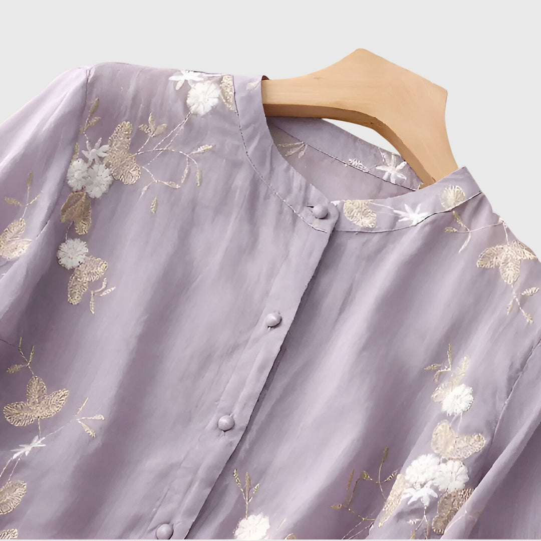 Nellie™ | Elegantti Paita Brodeeratuilla Kukkilla
