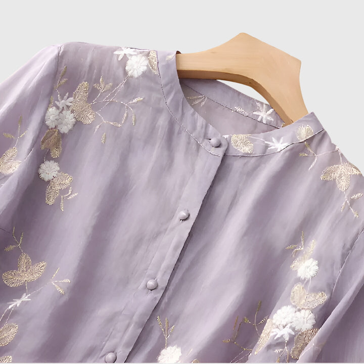 Nellie™ | Elegantti Paita Brodeeratuilla Kukkilla
