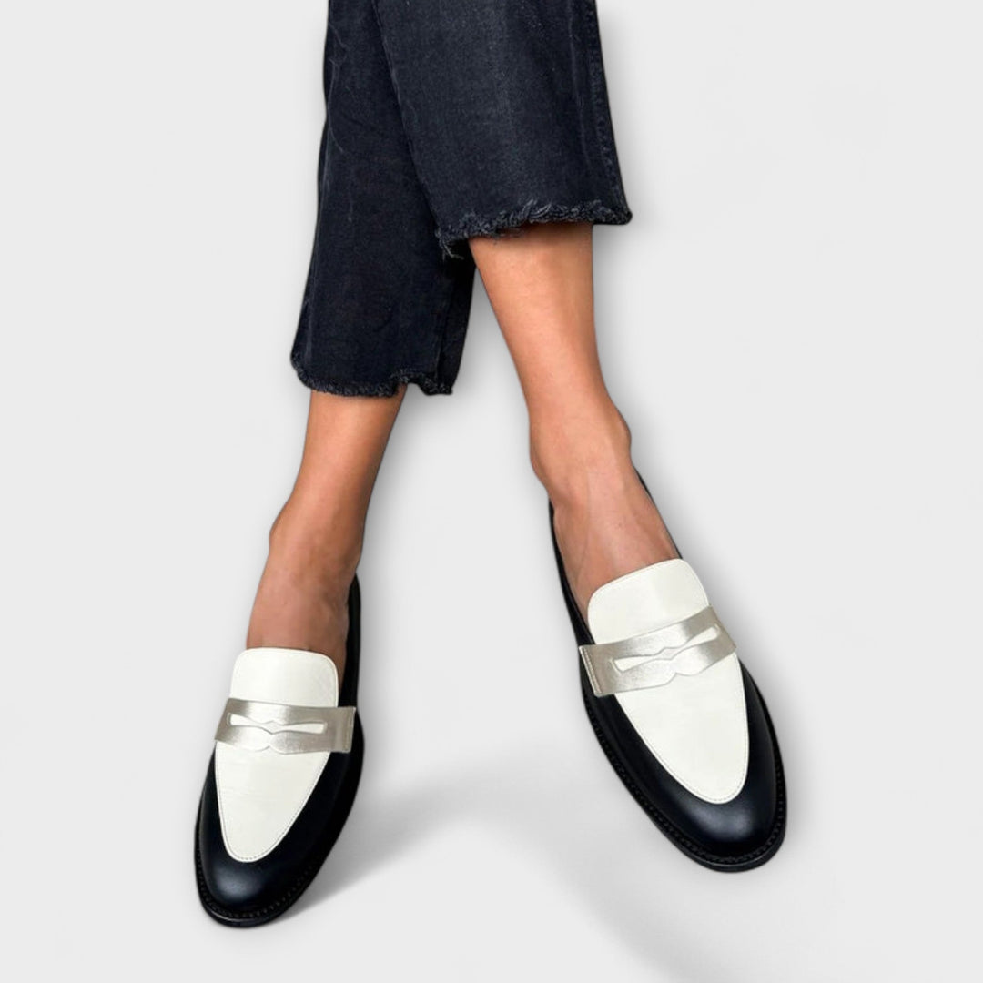 Xara – Sorte Loafers metallinhohtoisella kiillolla