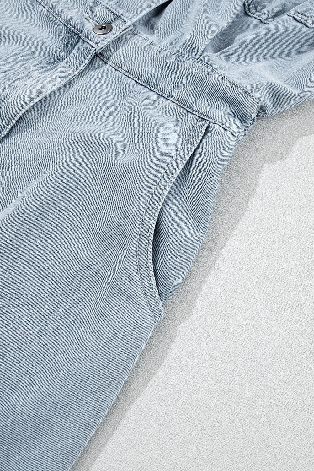 Runa – Elegant Denimmekko Lyhyillä Lepakkohihnoilla
