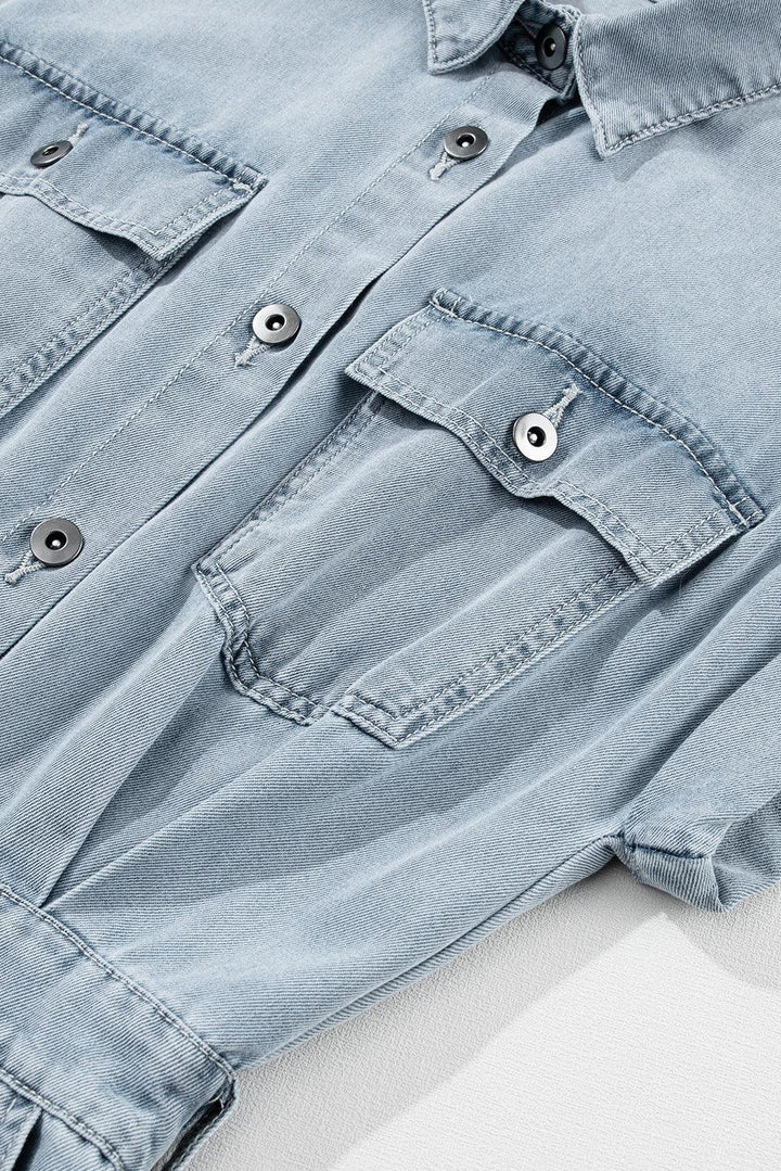 Runa – Elegant Denimmekko Lyhyillä Lepakkohihnoilla