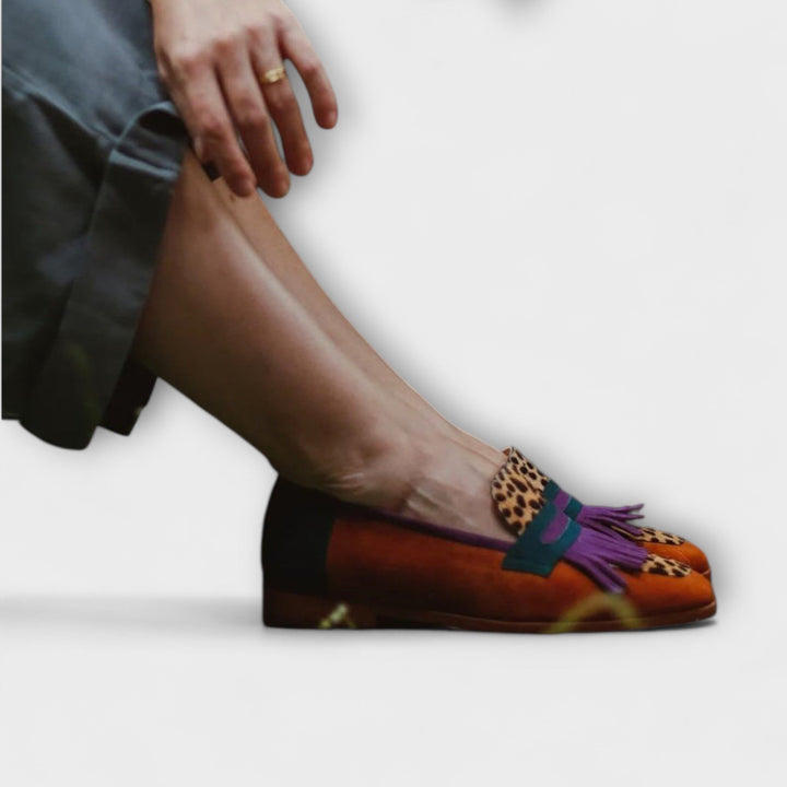 Fallon – Ruskea Loafer Leopardikuviolla