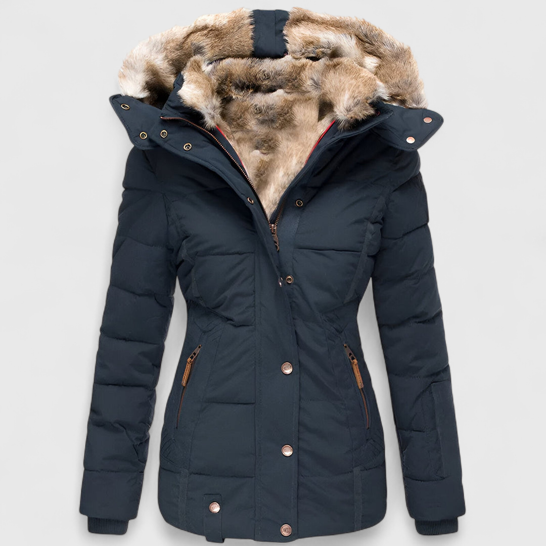 Polly I Puffer-takki hupulla ja slim fit -mallilla
