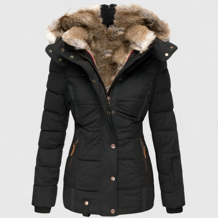 Polly I Puffer-takki hupulla ja slim fit -mallilla