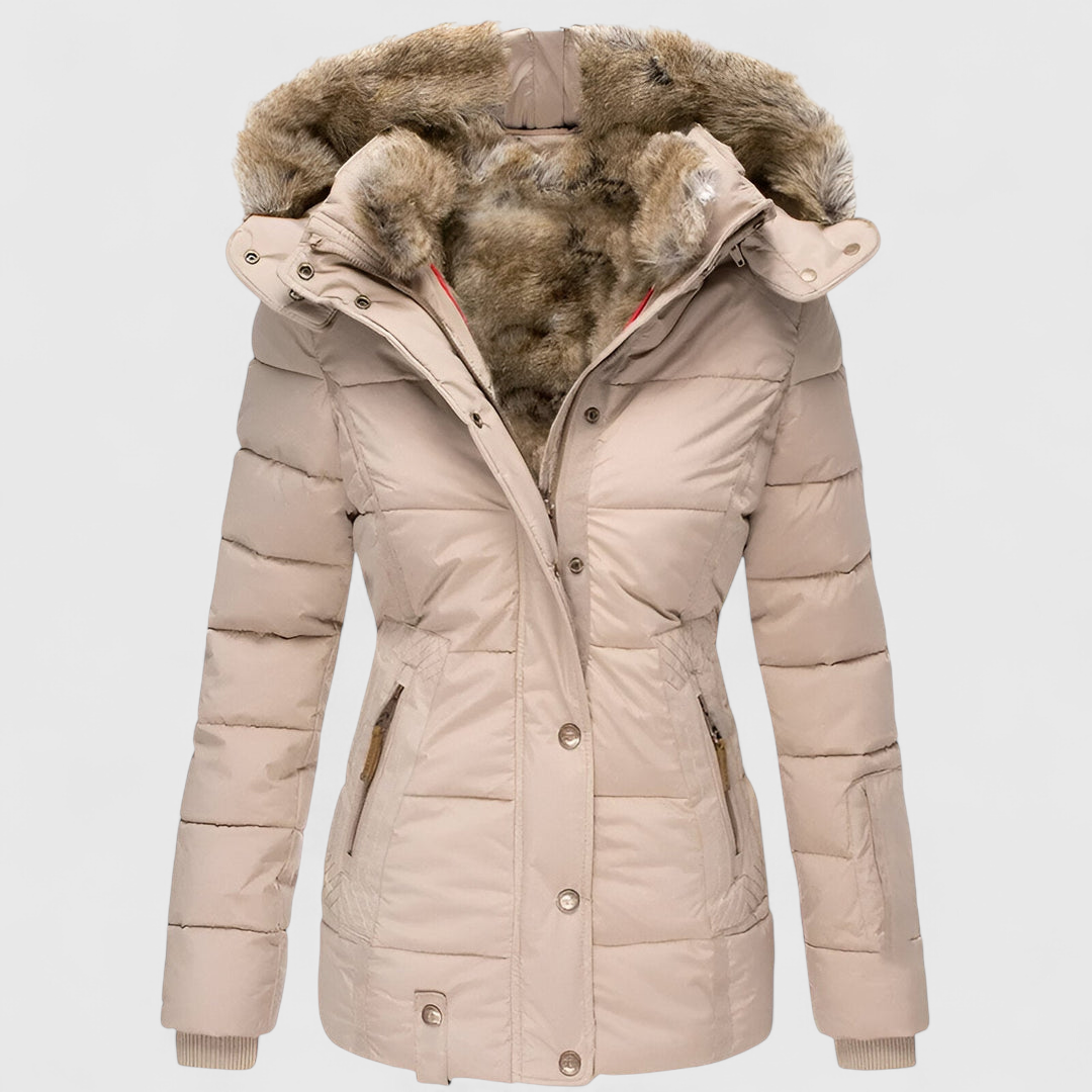 Polly I Puffer-takki hupulla ja slim fit -mallilla