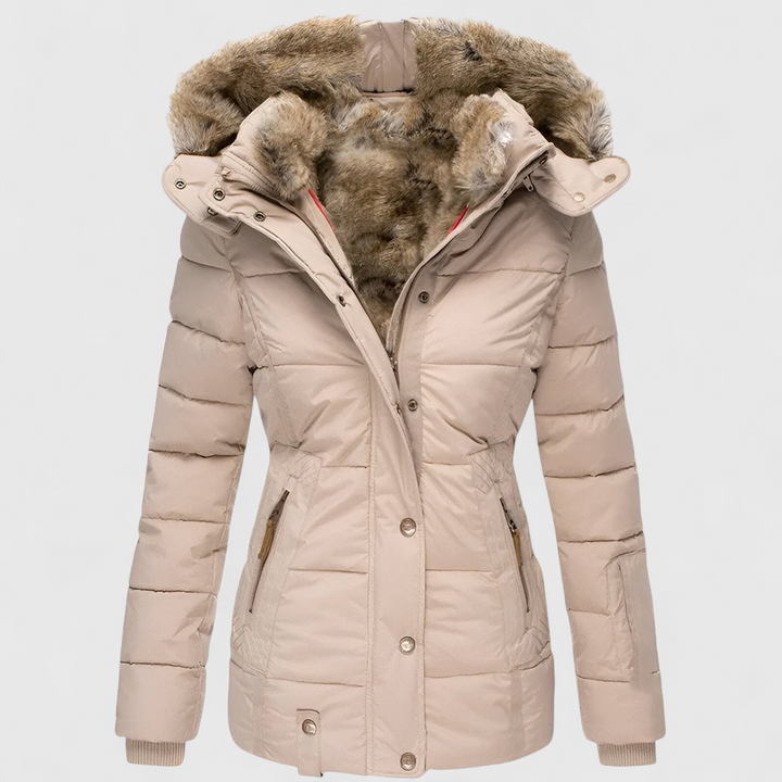 Polly I Puffer-takki hupulla ja slim fit -mallilla