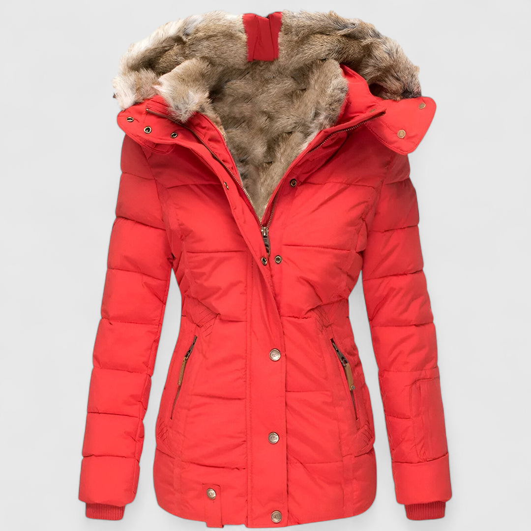 Polly I Puffer-takki hupulla ja slim fit -mallilla