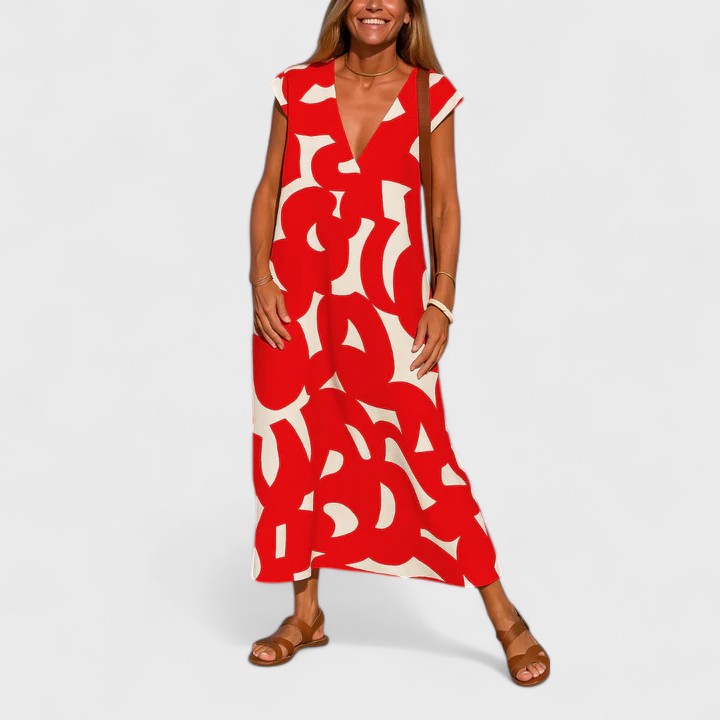 Valeery™ | Nesteinen V-pääntie Mekko